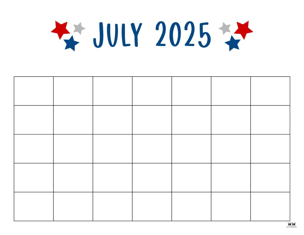 July 2025 Calendars - 107 Free Printables | Printabulls with regard to July Calendar 2025 To Print