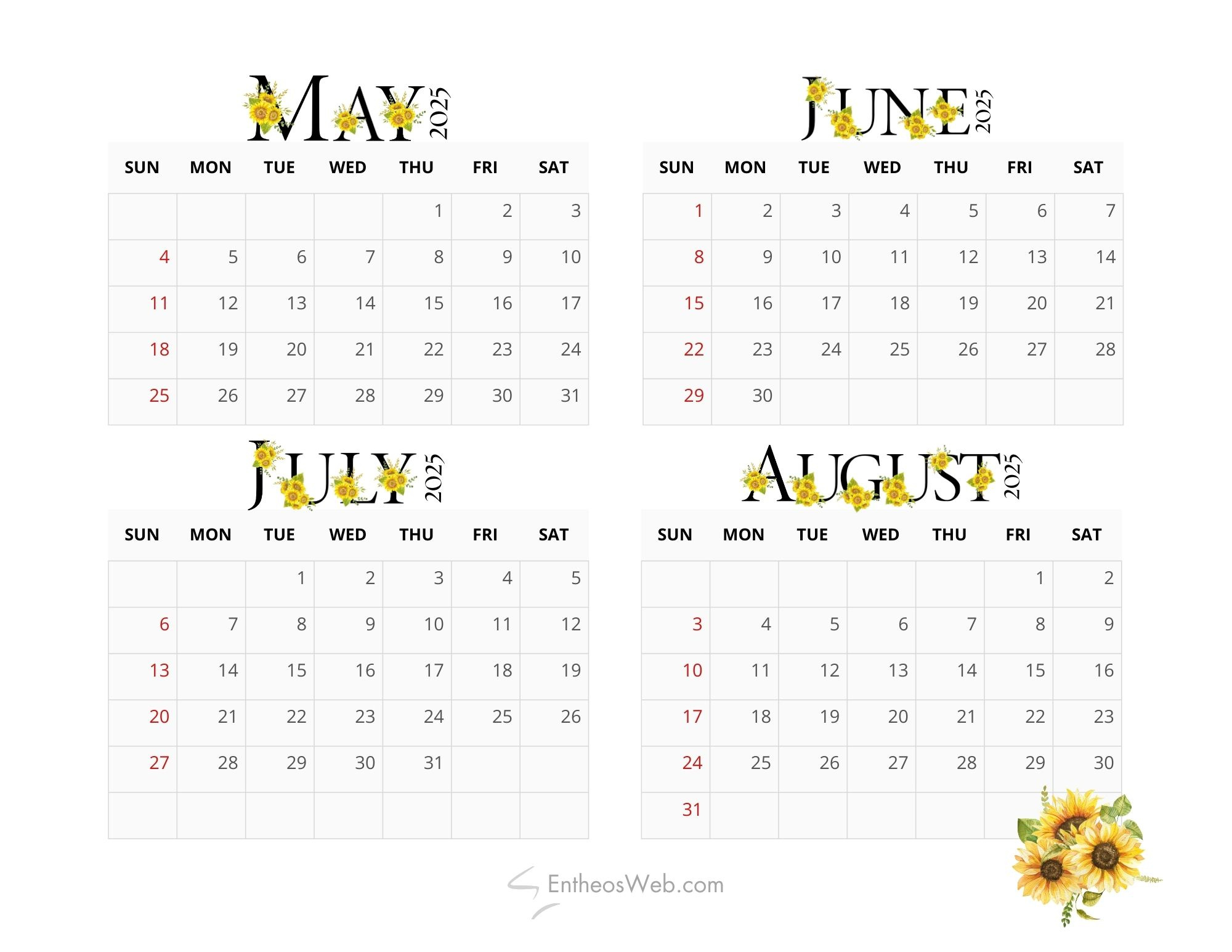 May, June, July, August – 4 Month Calendar | Entheosweb pertaining to 4 Month Calendar May June July August 2025