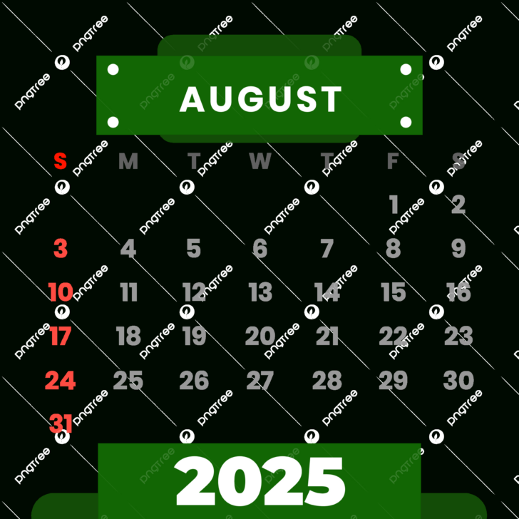 August 2025 Calendar Clip Art August 2025 Calendar Clip Art