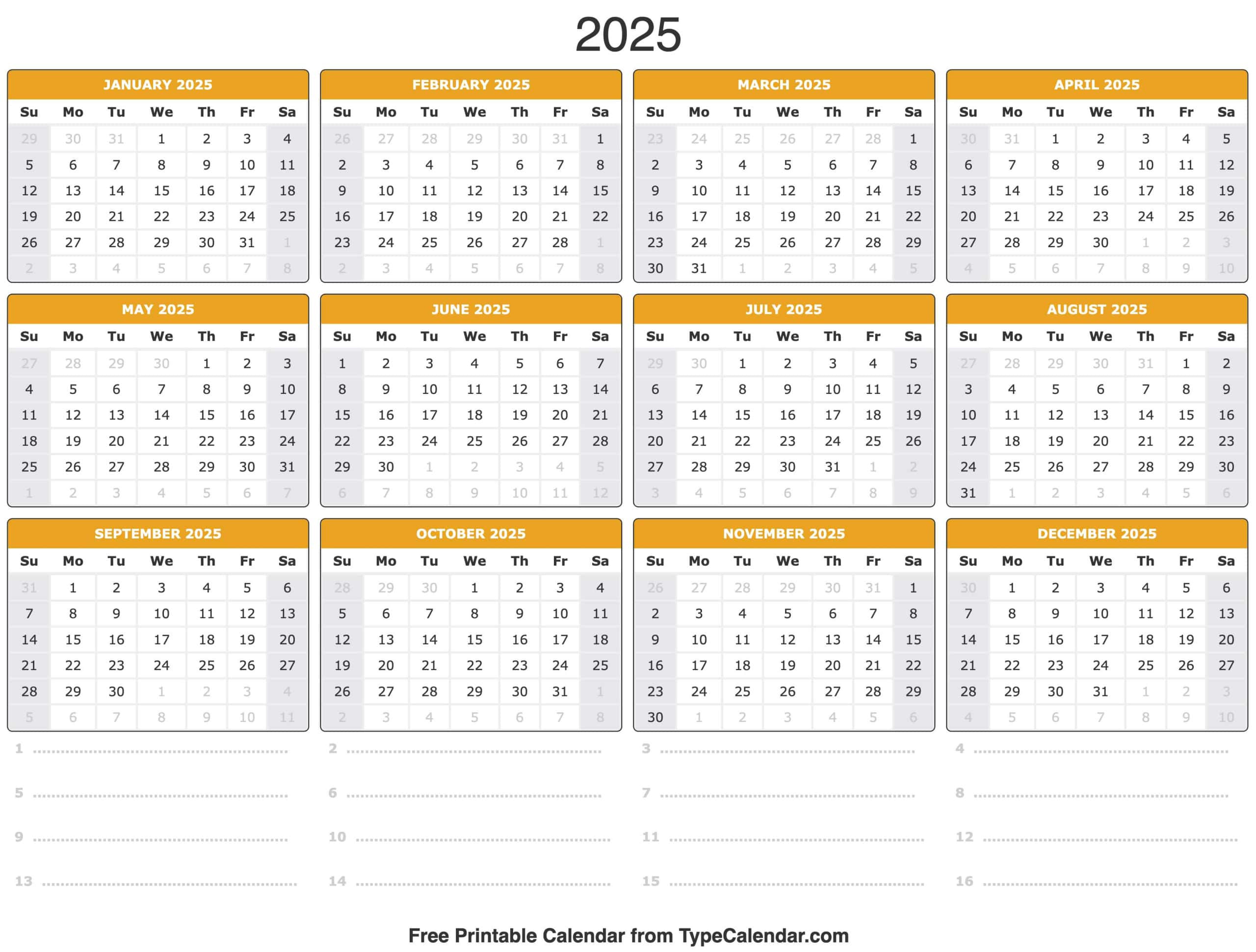 2025 Calendar - Printable Calendar 2025 With Holidays in August 2025 Calendar Typecalendar