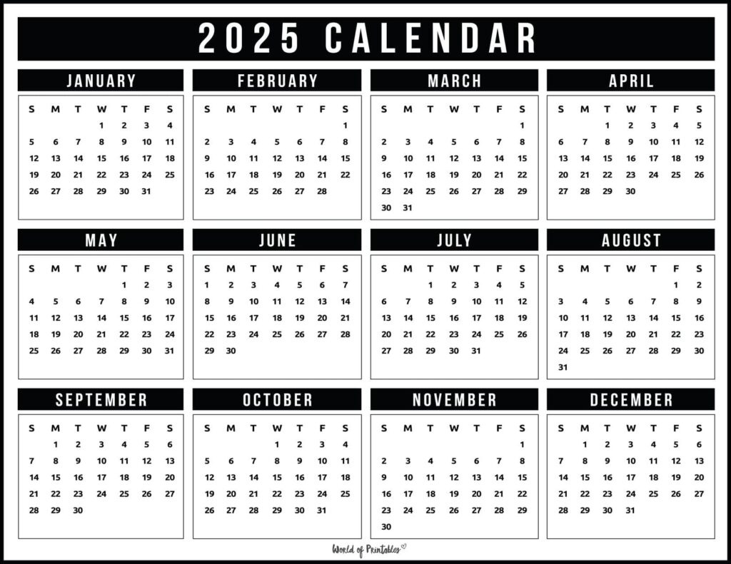 2025 Year Calendars - 70 Best Printables - World Of Printables with World of Printables August 2025 Calendar