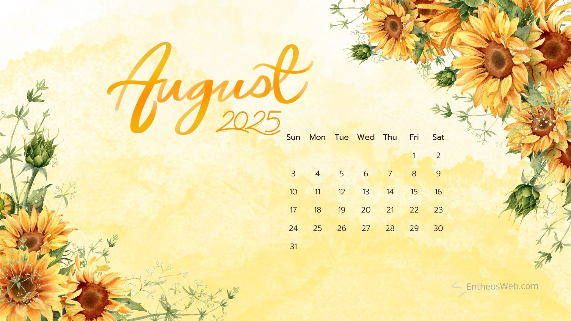 August 2025 Calendar Desktop Wallpapers &amp;amp; Screensavers | Entheosweb for August Calendar Wallpaper 2025