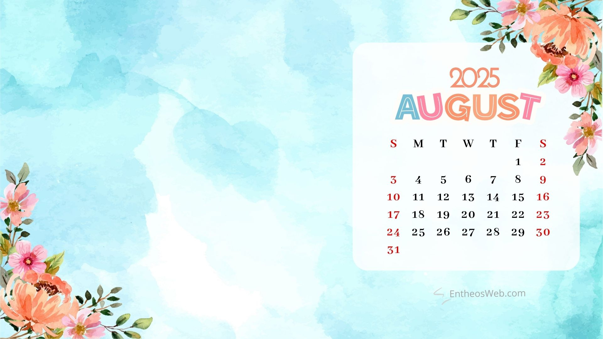 August 2025 Calendar Desktop Wallpapers &amp;amp; Screensavers | Entheosweb with regard to August 2025 Desktop Calendar
