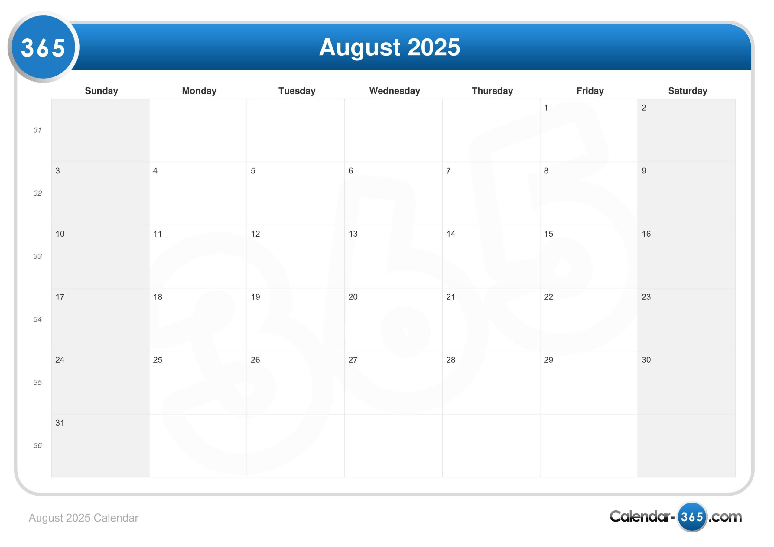 August 2025 Calendar throughout August 10 2025 Calendar