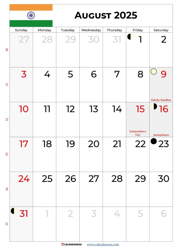 2025 August Calendar Festival