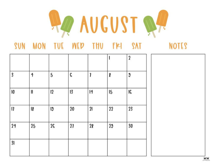 August 2025 Calendar Fillable