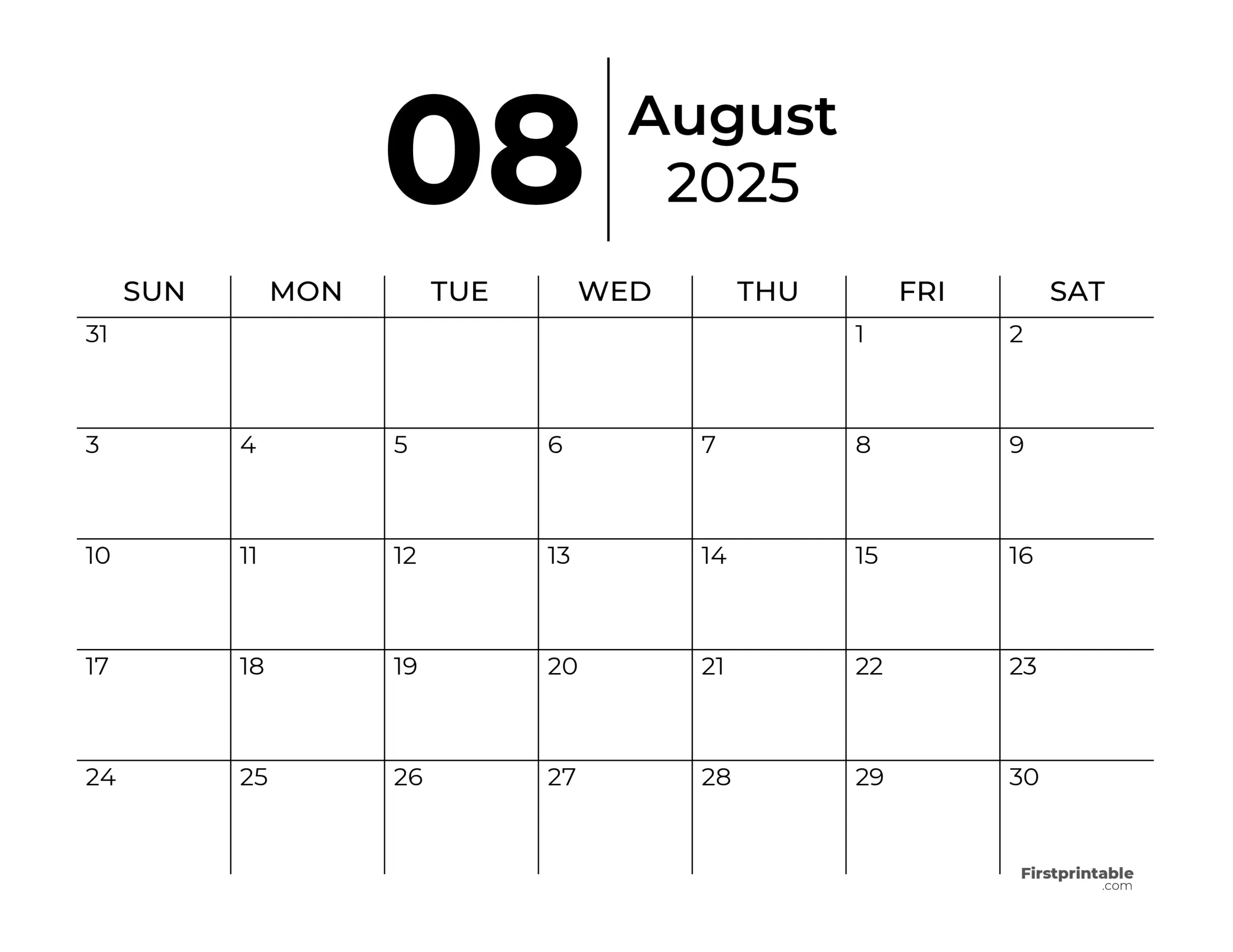 August 2025 Calendars - Free Printable &amp;amp; Fillable within August 2025 Calendar Editable Word