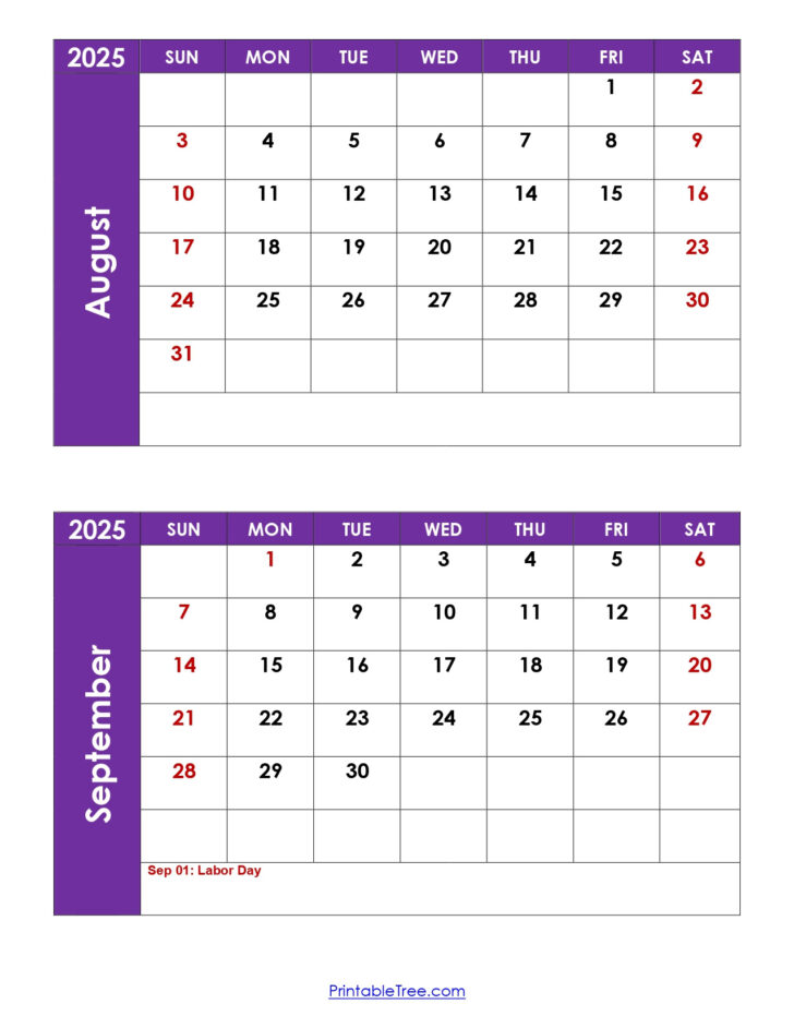 Calendar 2025 August September October