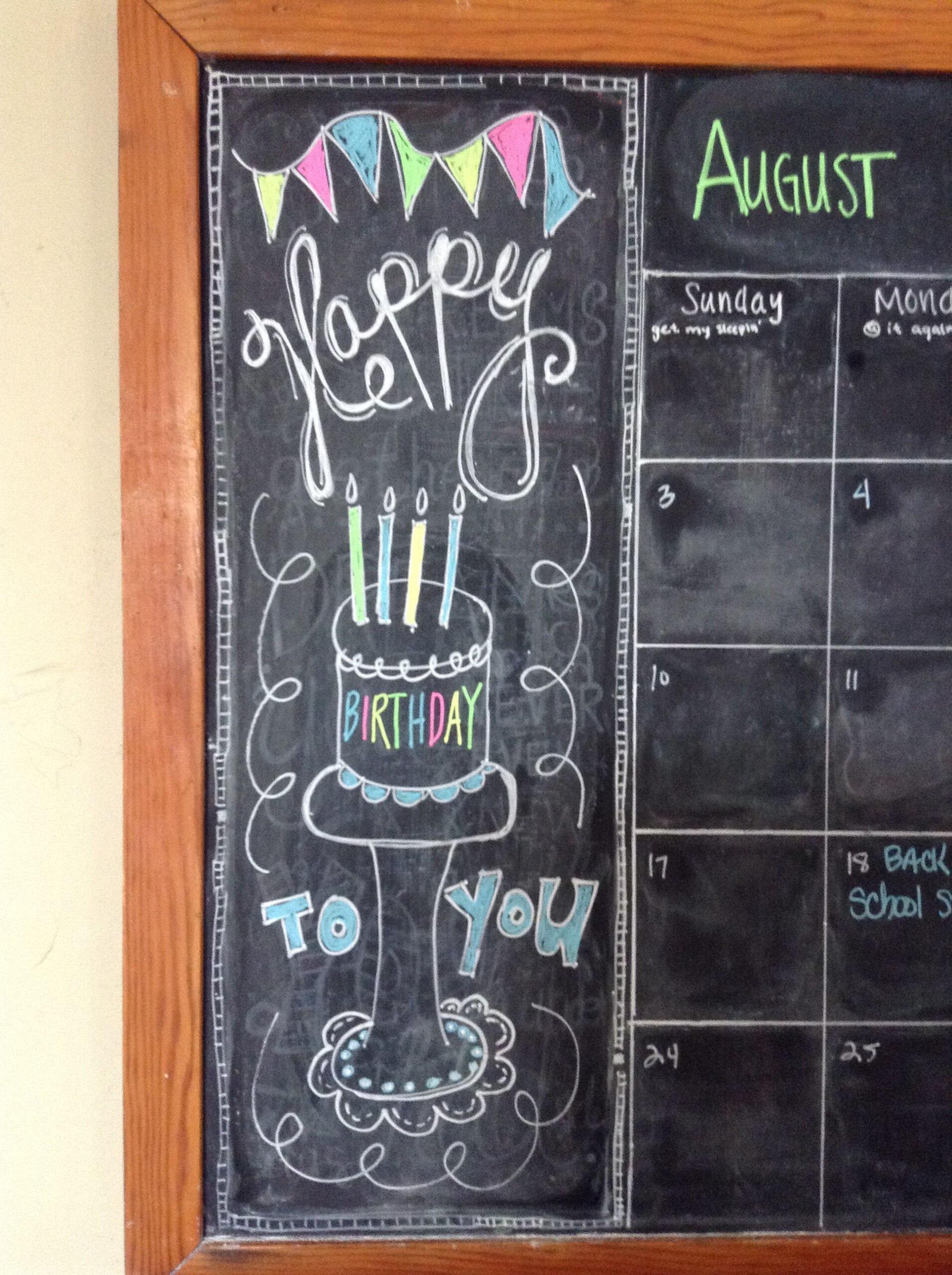 August for August 2025 Calendar Ideas Chalkboard