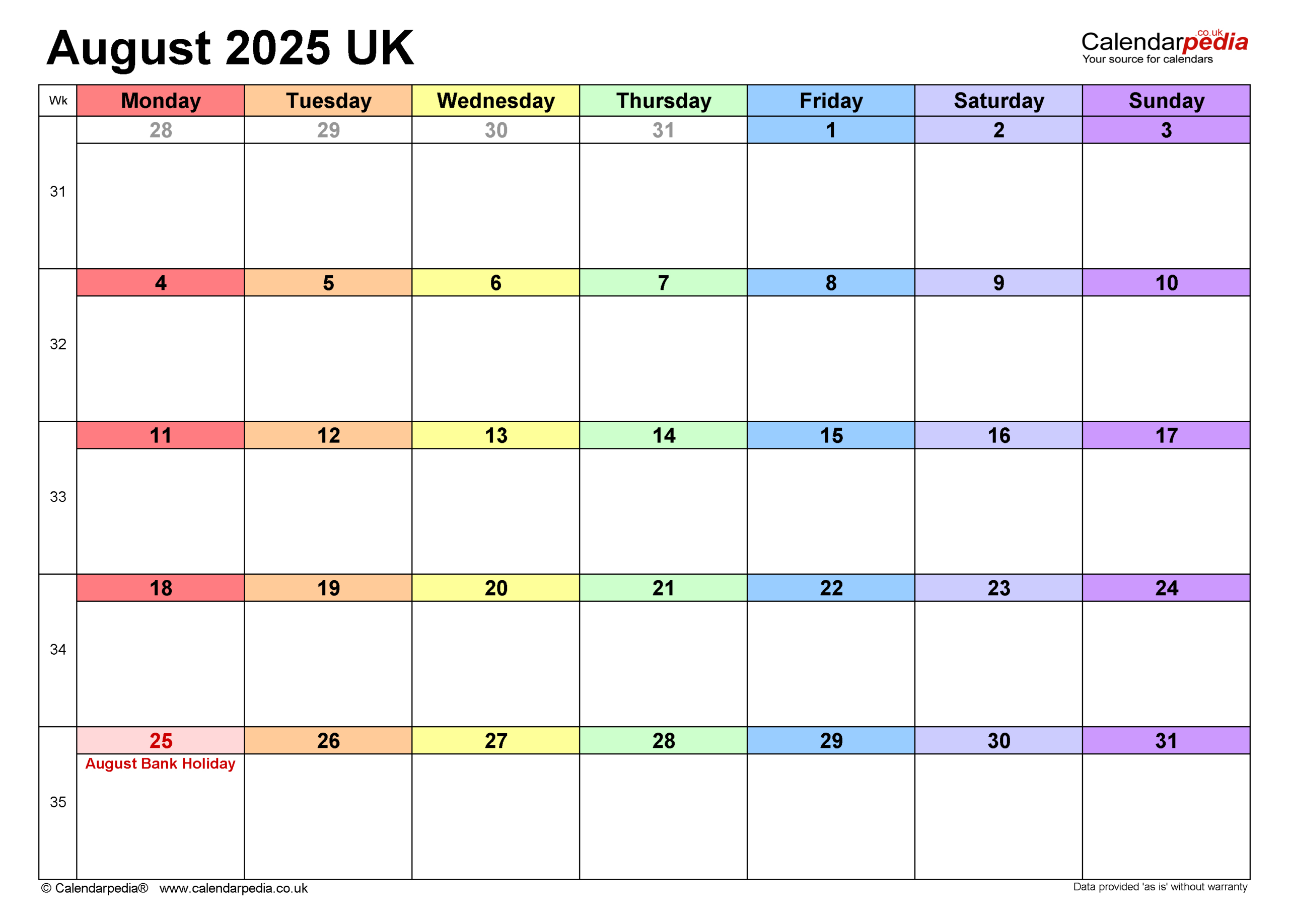 Calendar August 2025 Uk With Pdf, Excel And Word Templates with regard to Google Calendar August 2025