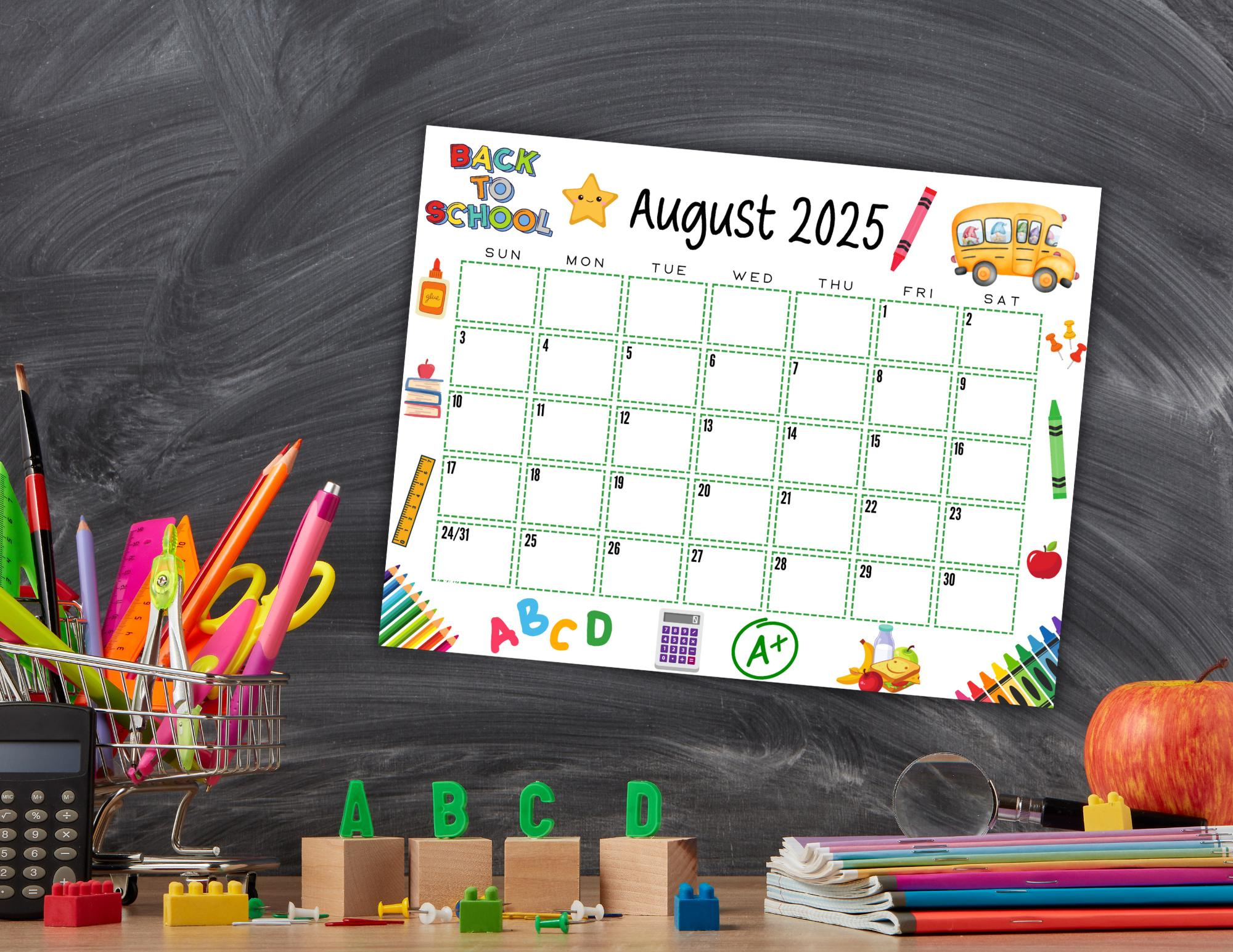 Editable Printable August Calendar 2025 | Colorful Back To School pertaining to August Month Calendar 2025 Printable