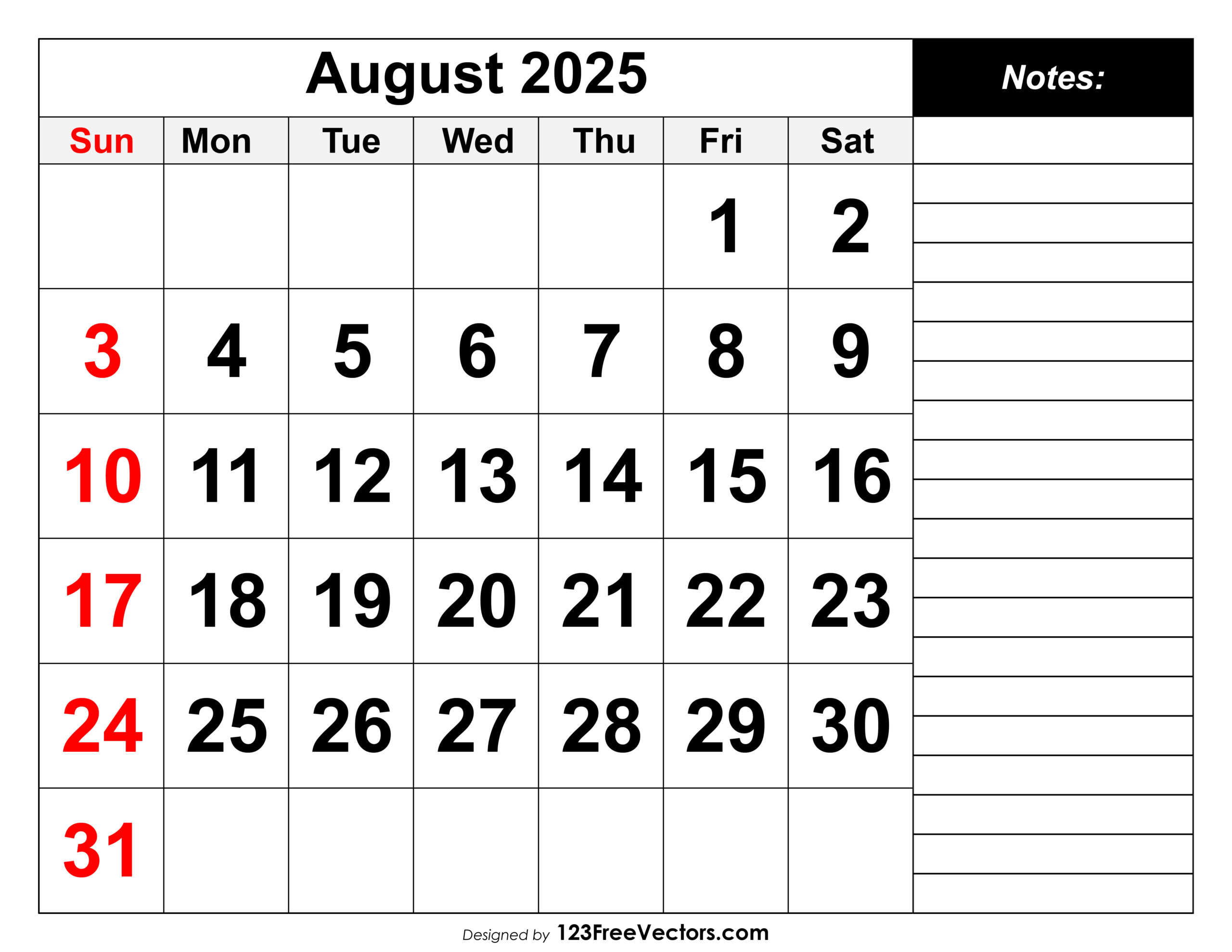 Free Download Calendar August 2025 inside August 12 2025 Calendar