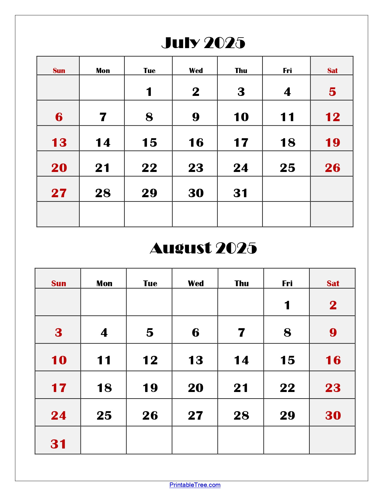 July And August 2025 Calendar Printable Pdf | Two Months Calendar pertaining to July-August 2025 Calendar
