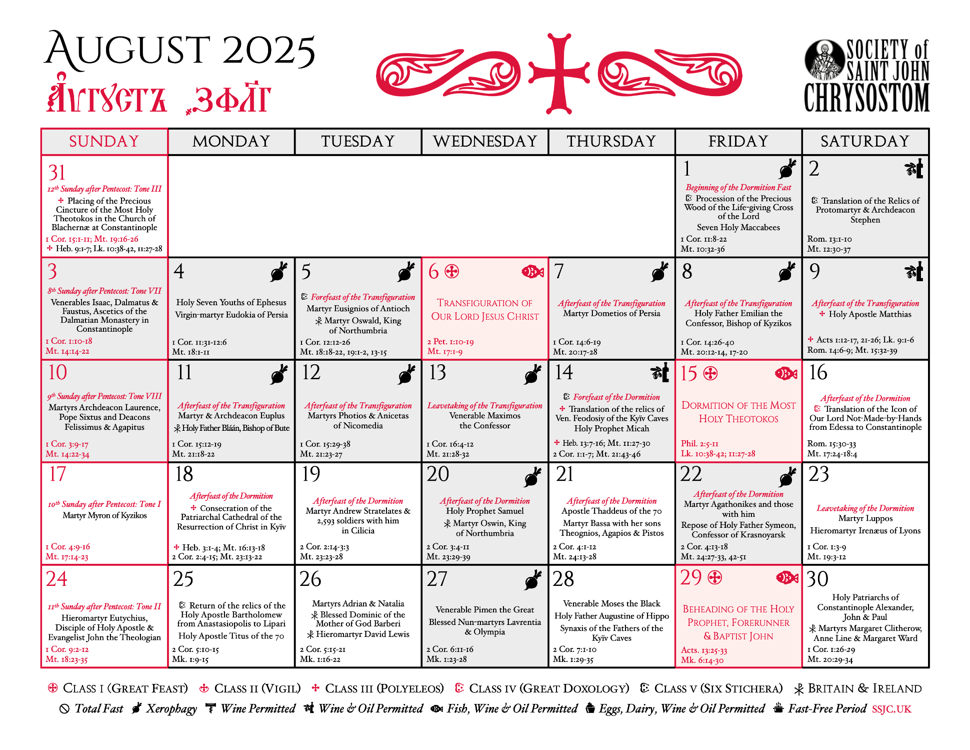 New Liturgical Movement: A New Liturgical Calendar For The regarding August Saints Calendar 2025