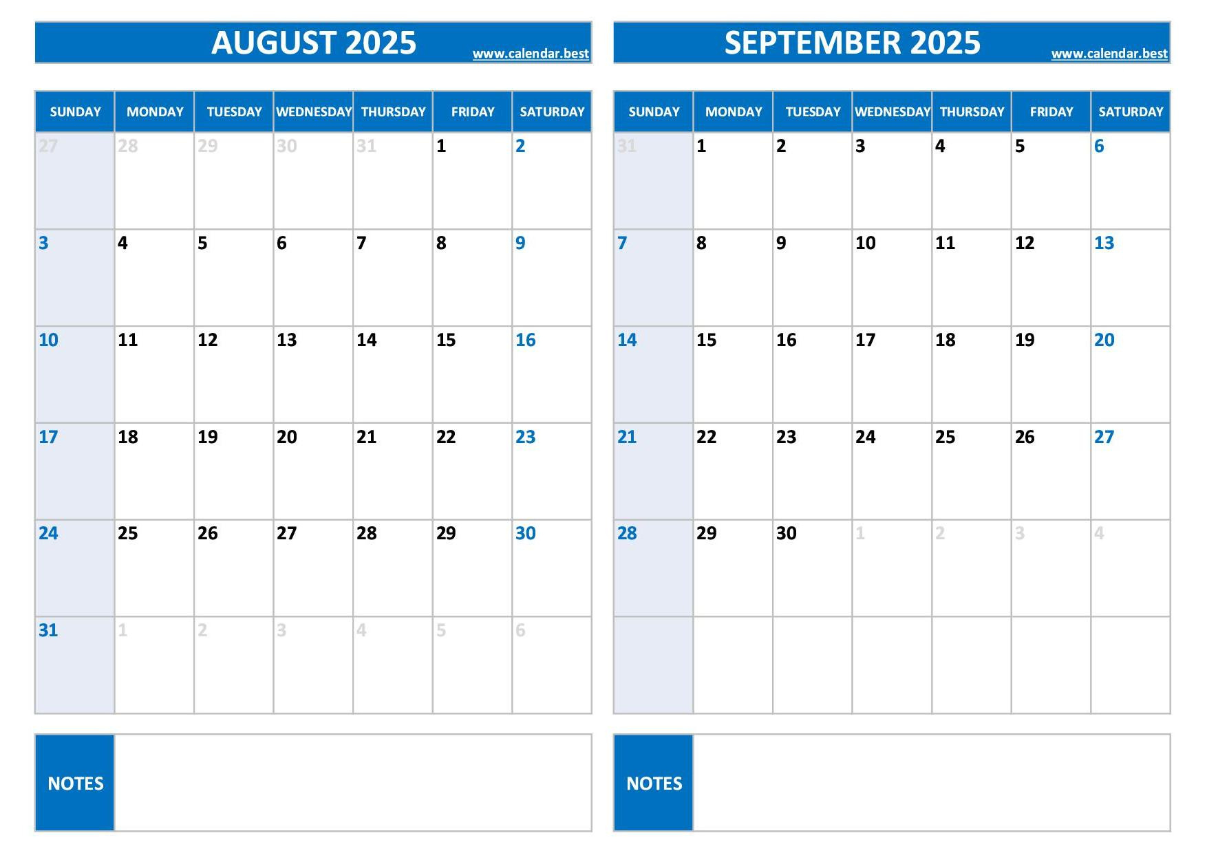 Printable August And September 2025 Calendar - Free Pdf &amp;amp; Jpg intended for Printable August And September 2025 Calendar