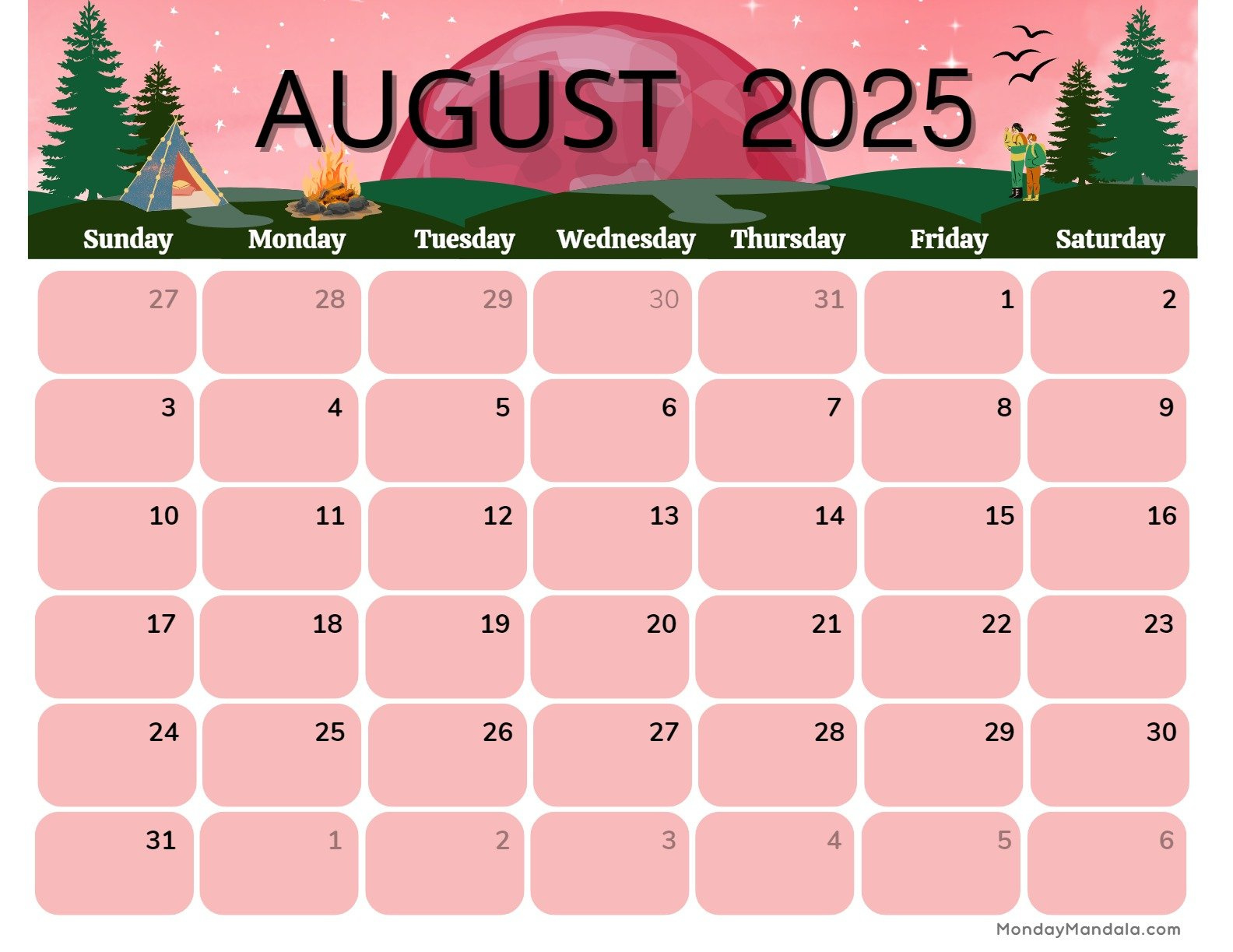 Printable Calendars For 2025 &amp;amp; 2026 (Free Pdfs) in Show Me August 2025 Calendar