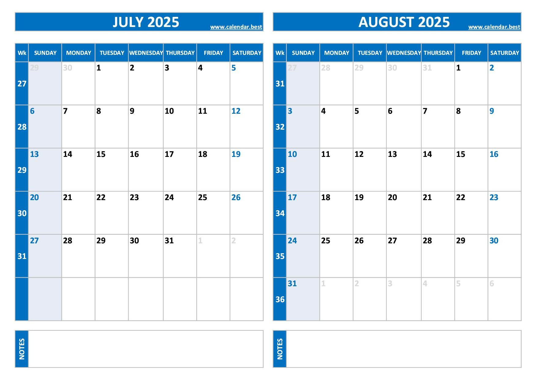 Printable July And August 2025 Calendar - Free Pdf &amp;amp; Jpg Downloads pertaining to General Blue August 2025 Calendar