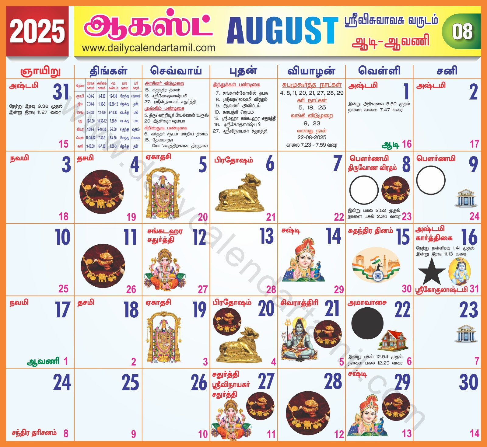 Tamil Calendar August 2025 - Daily Calendar Tamil pertaining to Tamil Calendar August 2025