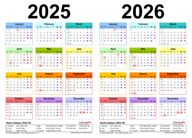 August 2025 – June 2026 Calendar