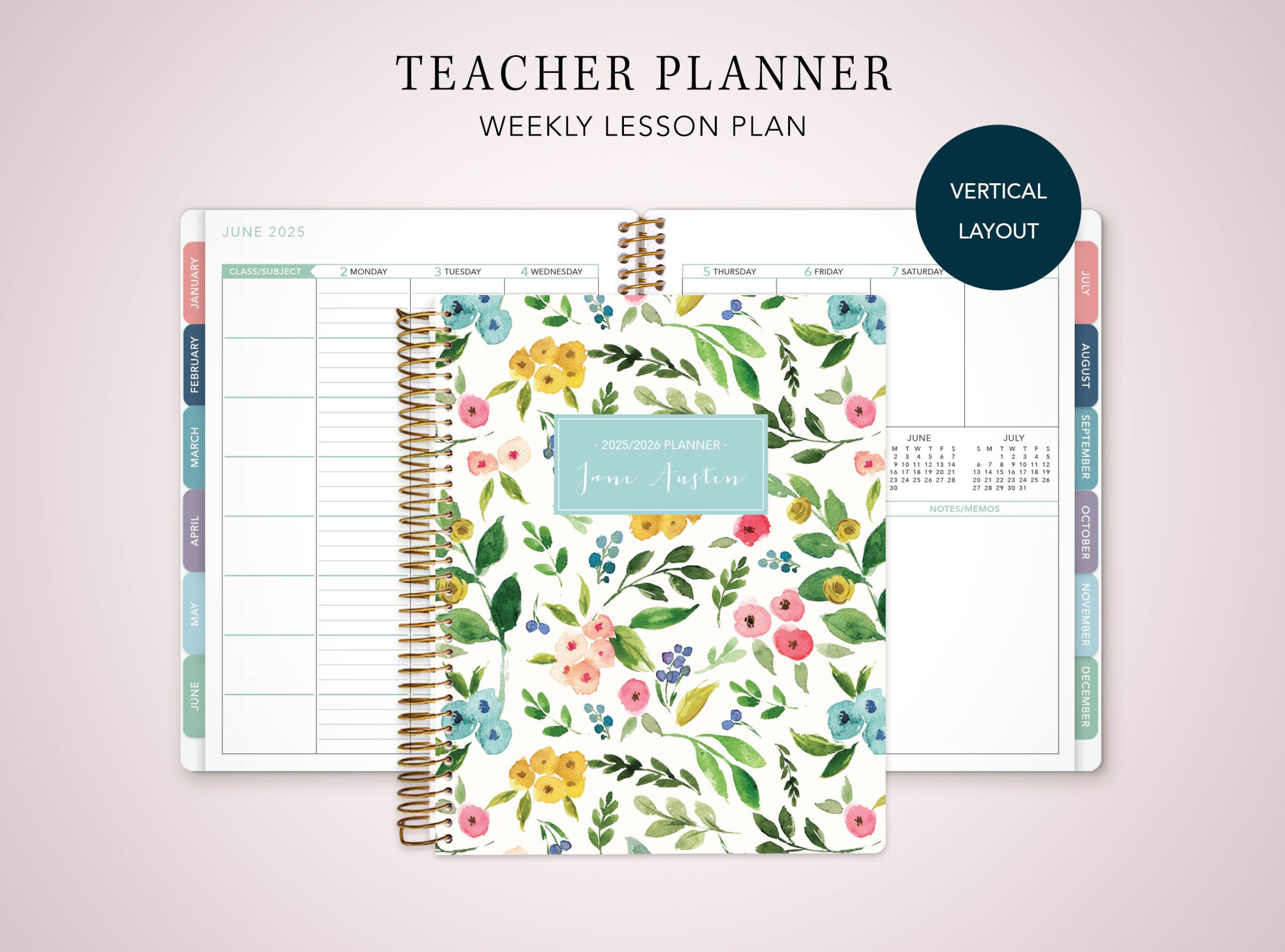 2025 2026 Teacher Planner Vertical 7X9 2025-2026 Teacher Lesson regarding Magm 2025 September Tamil Calendar