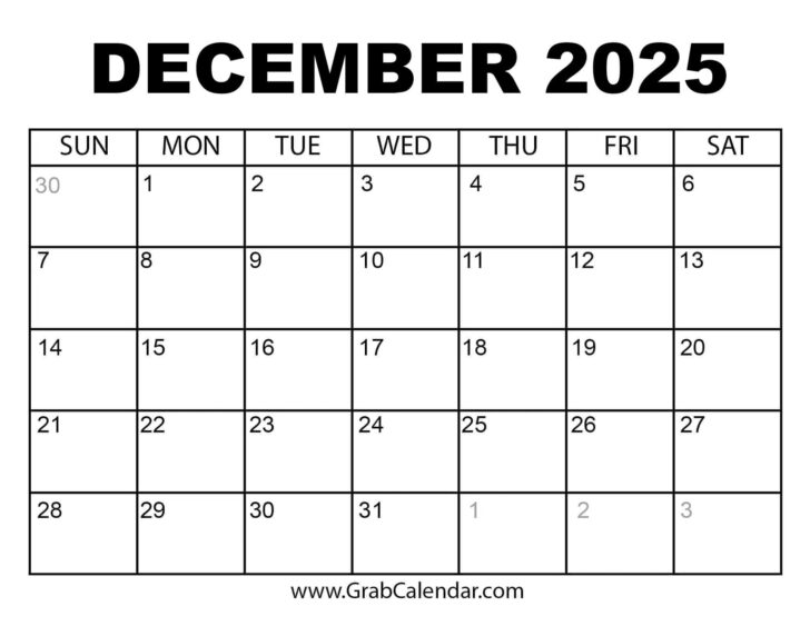 Grab Calendar September 2025