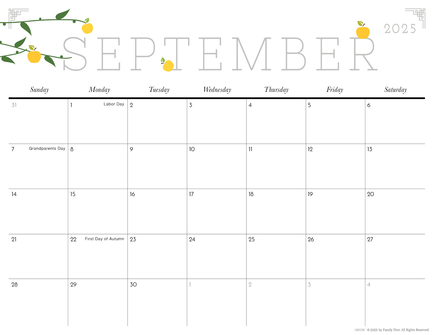 2025 Cute Printable Calendars For Moms - Imom within September Calendar 2025 Printable Cute
