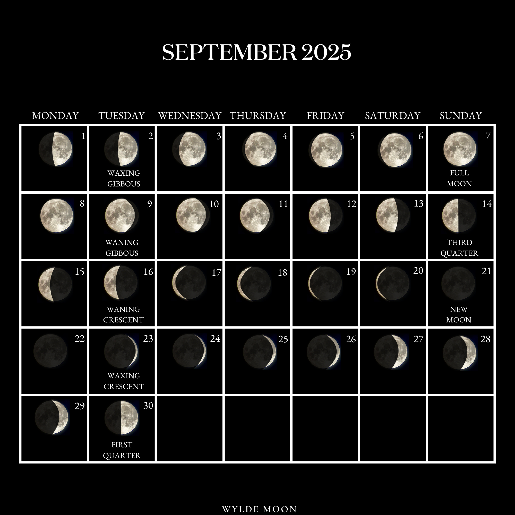 2025 Moon Calendar - Every Phase And Stage Of The Moon for Moon Phase For September 2025 Calendar
