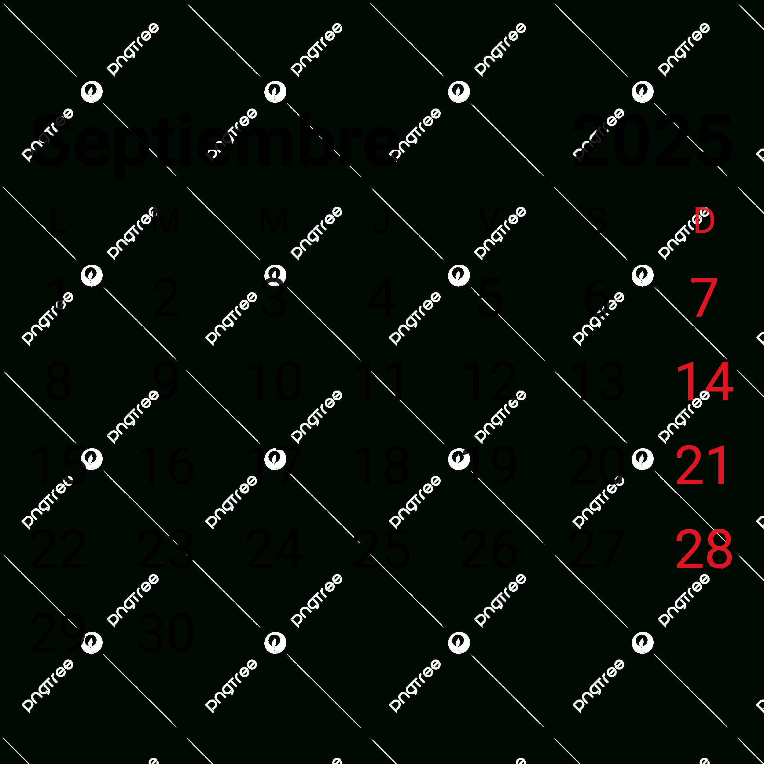 2025 September Monthly Spanish Calendar Vector, 2025 September for September 2025 Calendar Spanish