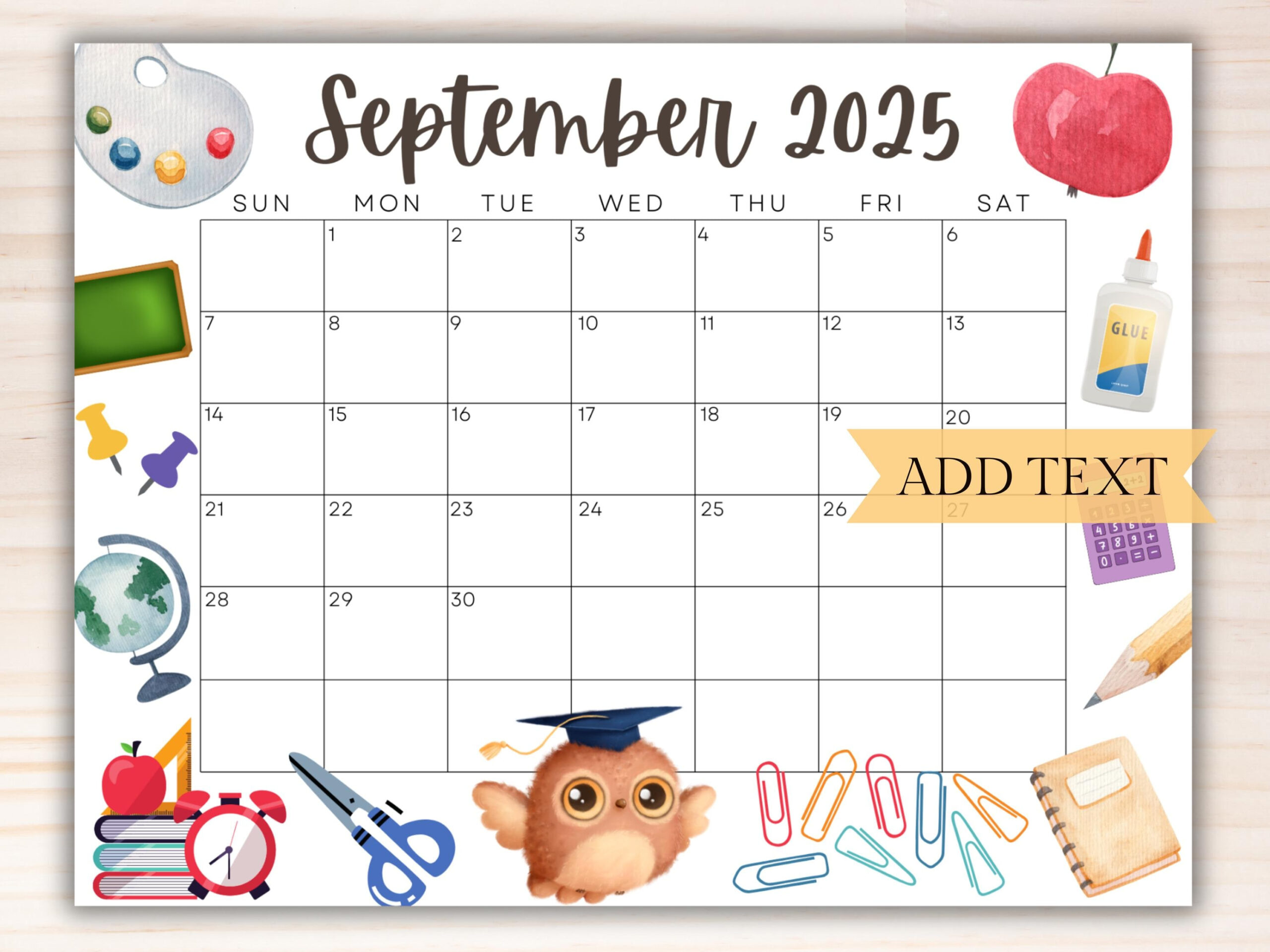 Bearbeitbarer Kalender Für September 2025, Druckbarer inside September 2025 Calendar School