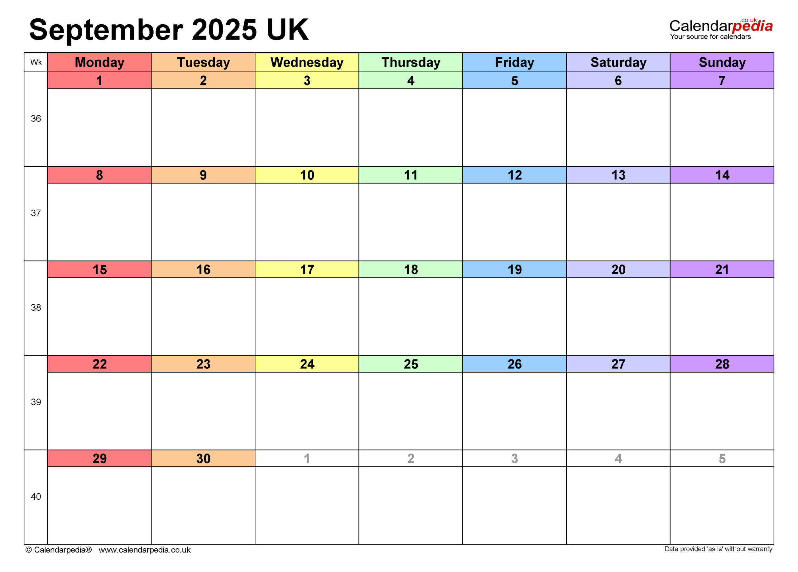 Calendar September 2025 Uk With Pdf, Excel And Word Templates inside September 2025 Calendar United Kingdom
