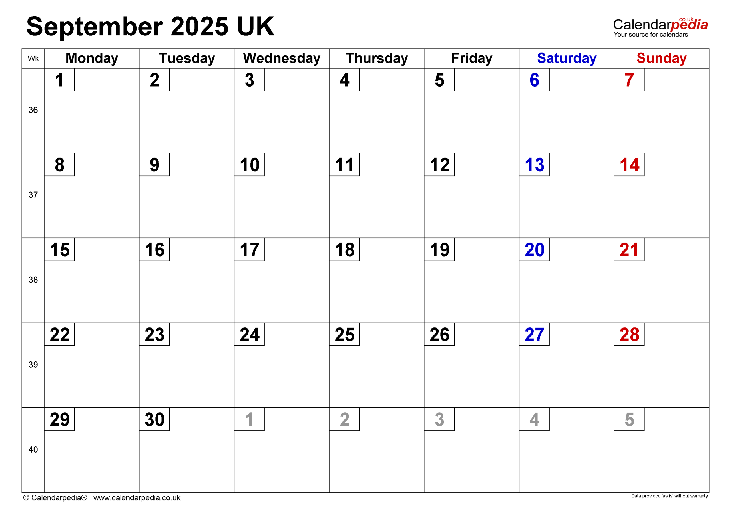 Calendar September 2025 Uk With Pdf, Excel And Word Templates with regard to September 2025 Calendar View