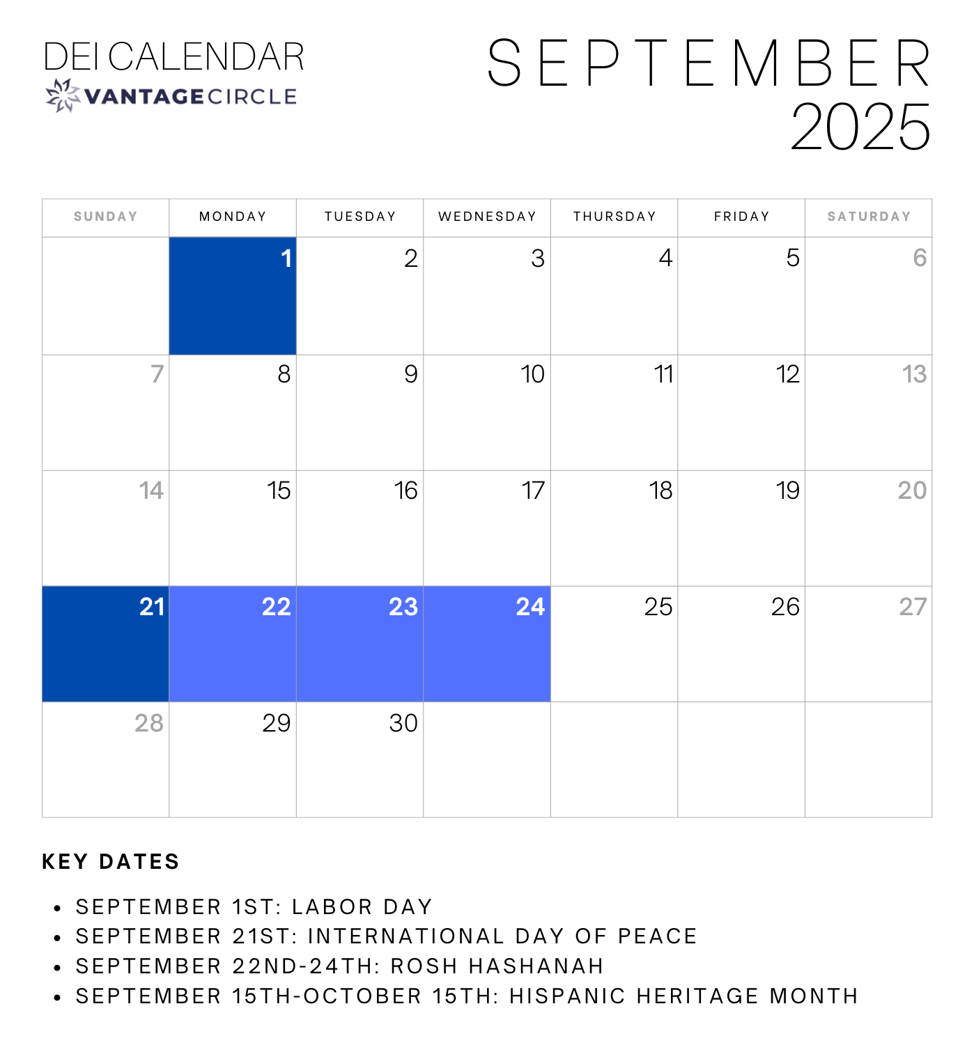 Dei Calendar 2025: Key Dates For Celebrating Diversity And with regard to September 2025 Calendar Dei