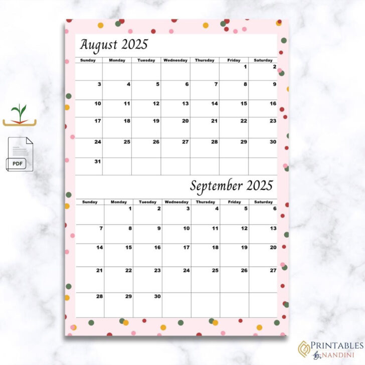 Printable Calendar August and September 2025