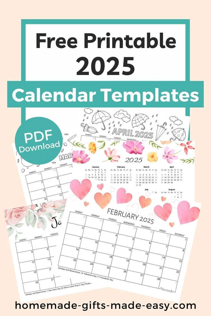 Free Printable 2025 Calendar Year | Homemade Gifts Made Easy in September 2025 Calendar Homemade Gifts Made Easy
