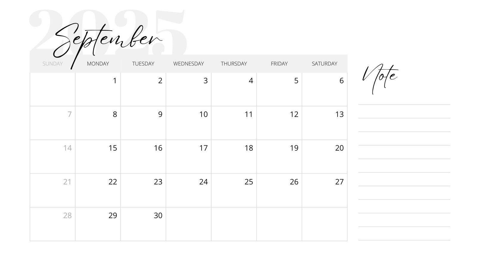 Free Printable September 2025 Calendar Templates | Canva regarding Free September Calendar Printable