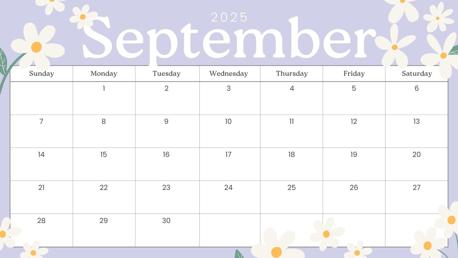 Free Printable September 2025 Calendar Templates | Canva within September 2025 Calendar Cute