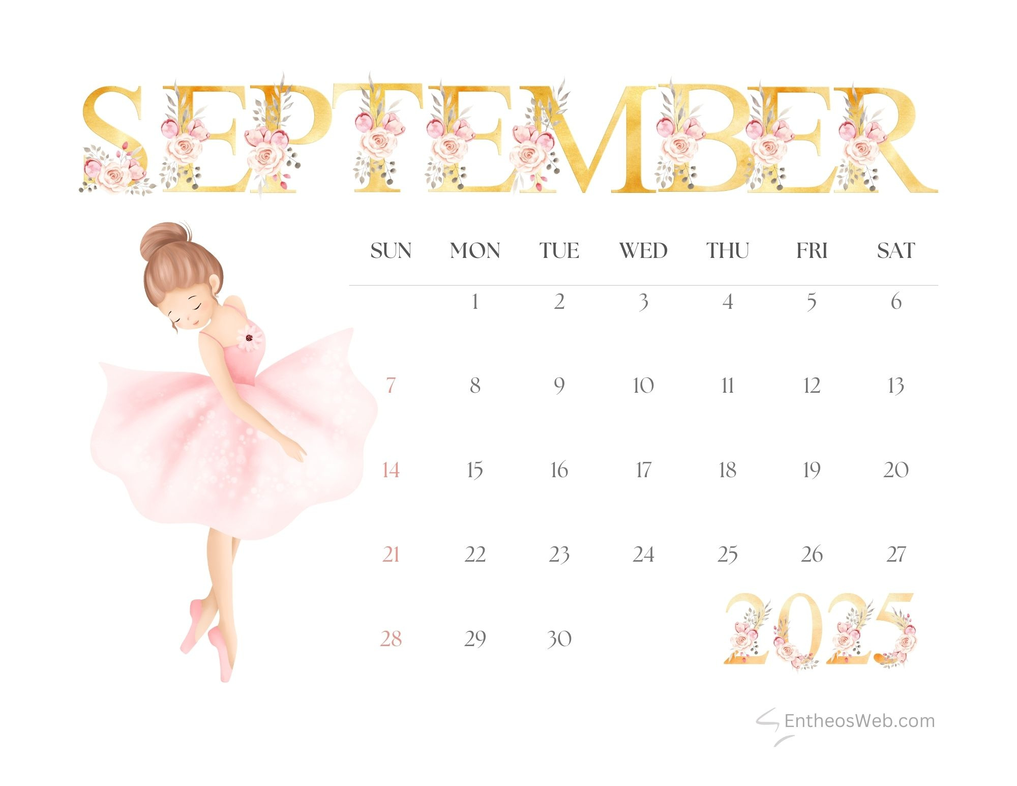 Free Printable September 2025 Calendars | Entheosweb with regard to Cute September Calendar 2025