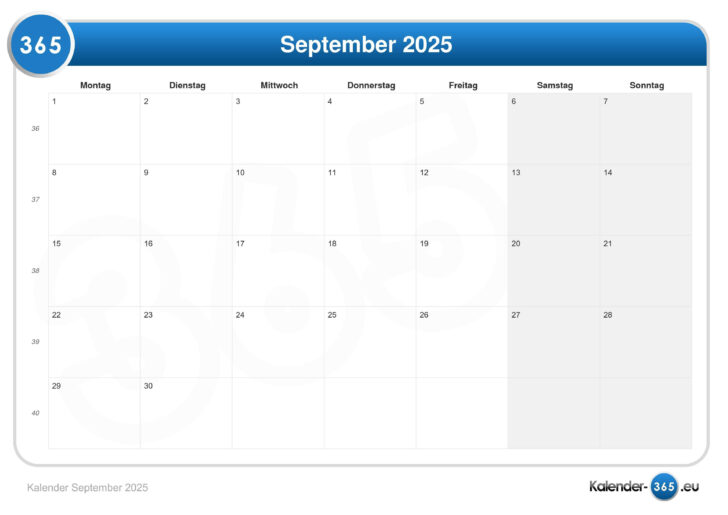 Calender September 2025