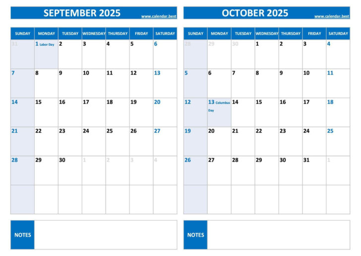 Printable Calendar Months For September October 2025 Free
