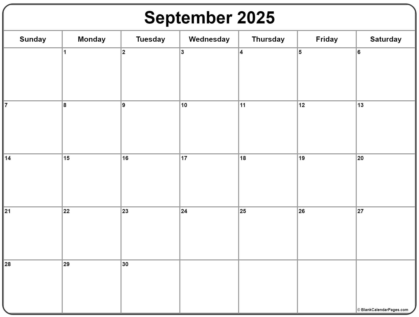 September 2025 Calendar | Free Printable Calendars with September 2025 Calendar Options