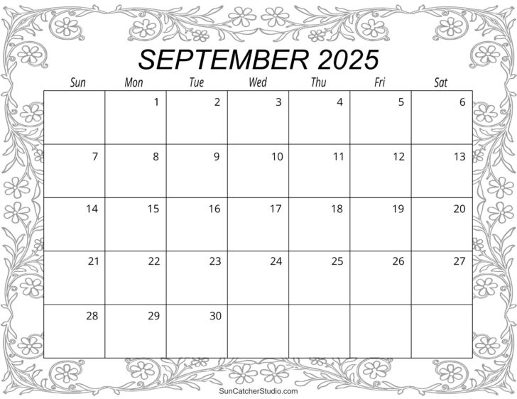 Downloadable Free Printable September 2025 Calendar
