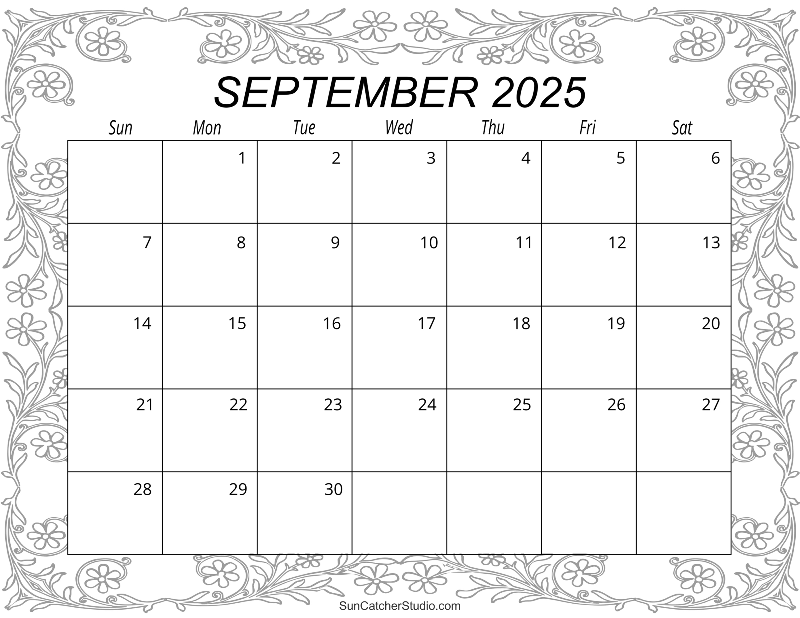 September 2025 Calendar (Free Printable) – Free Printables pertaining to September 2025 Calendar Coloring