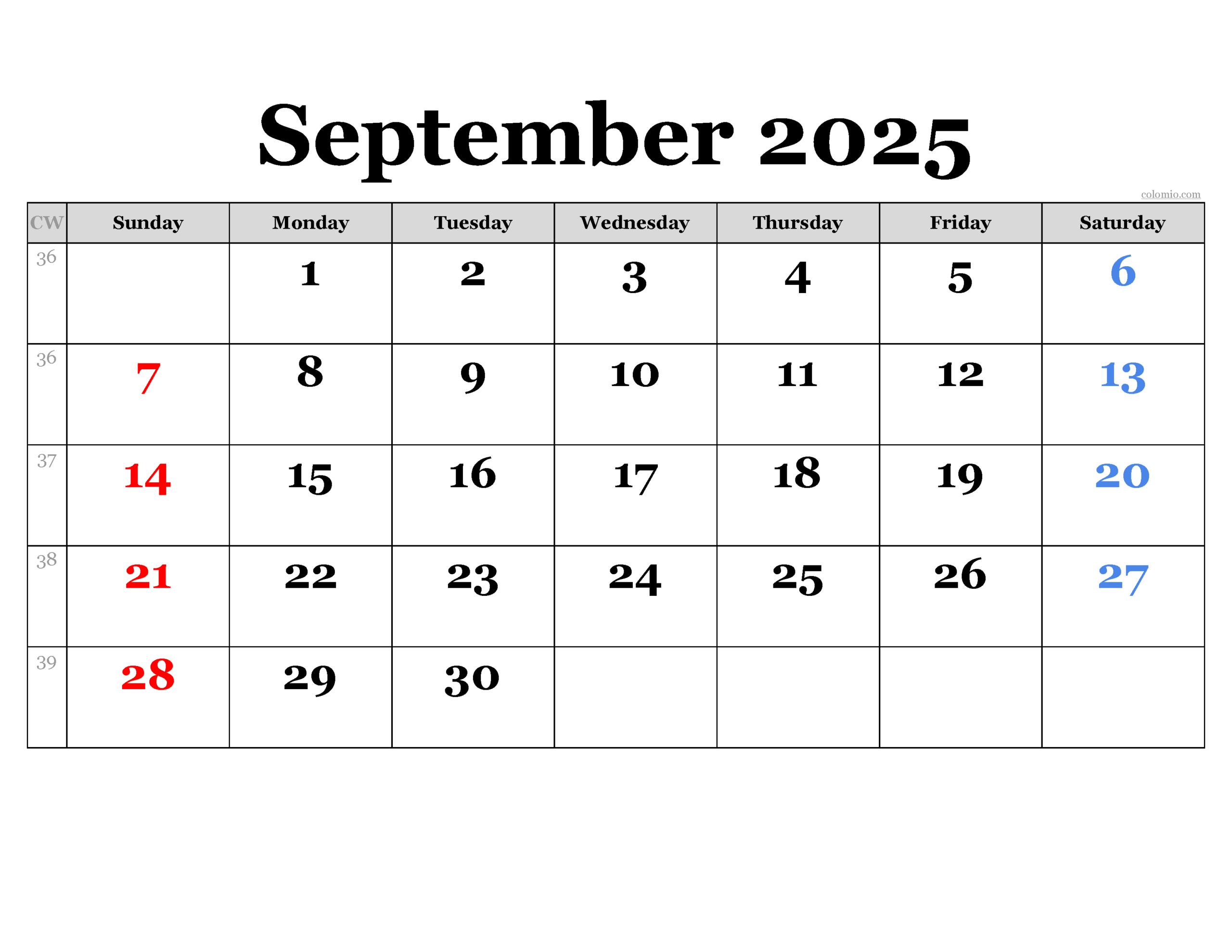 September 2025 Calendar | Free Printable Pdf, Xls And Png inside Calendar Week September 2025