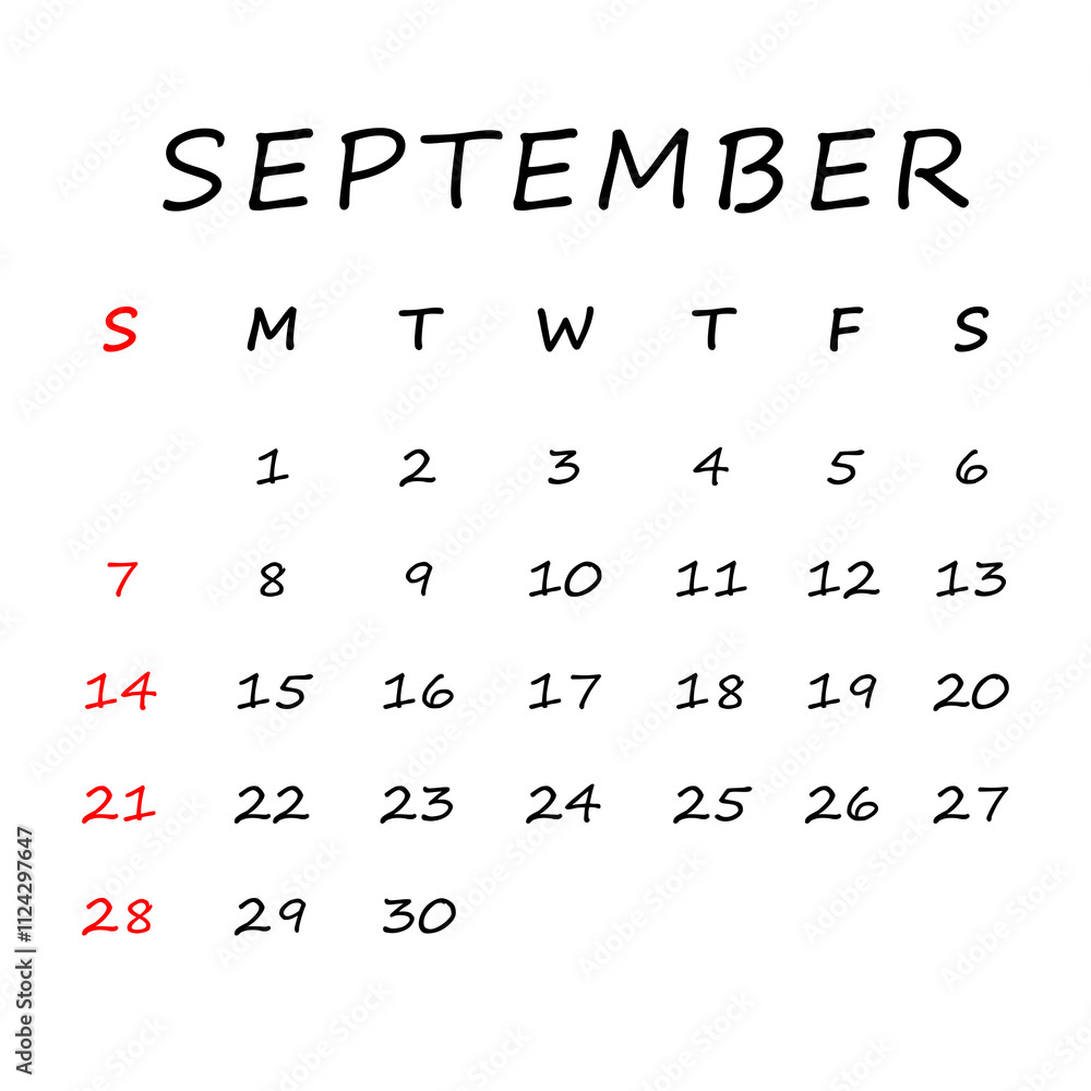 September 2025 Calendar Png Transparent Background Stock with regard to Calendar September 2025 Png