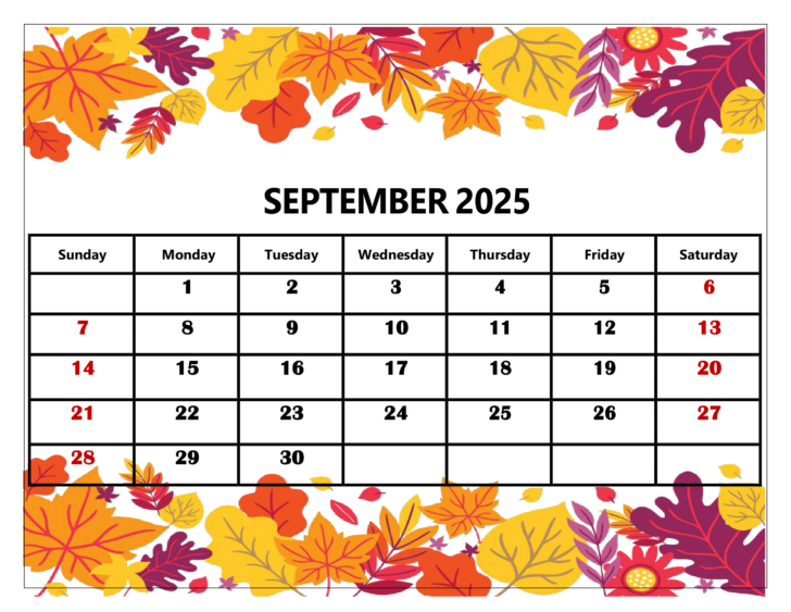 September 2025 Calendar Download