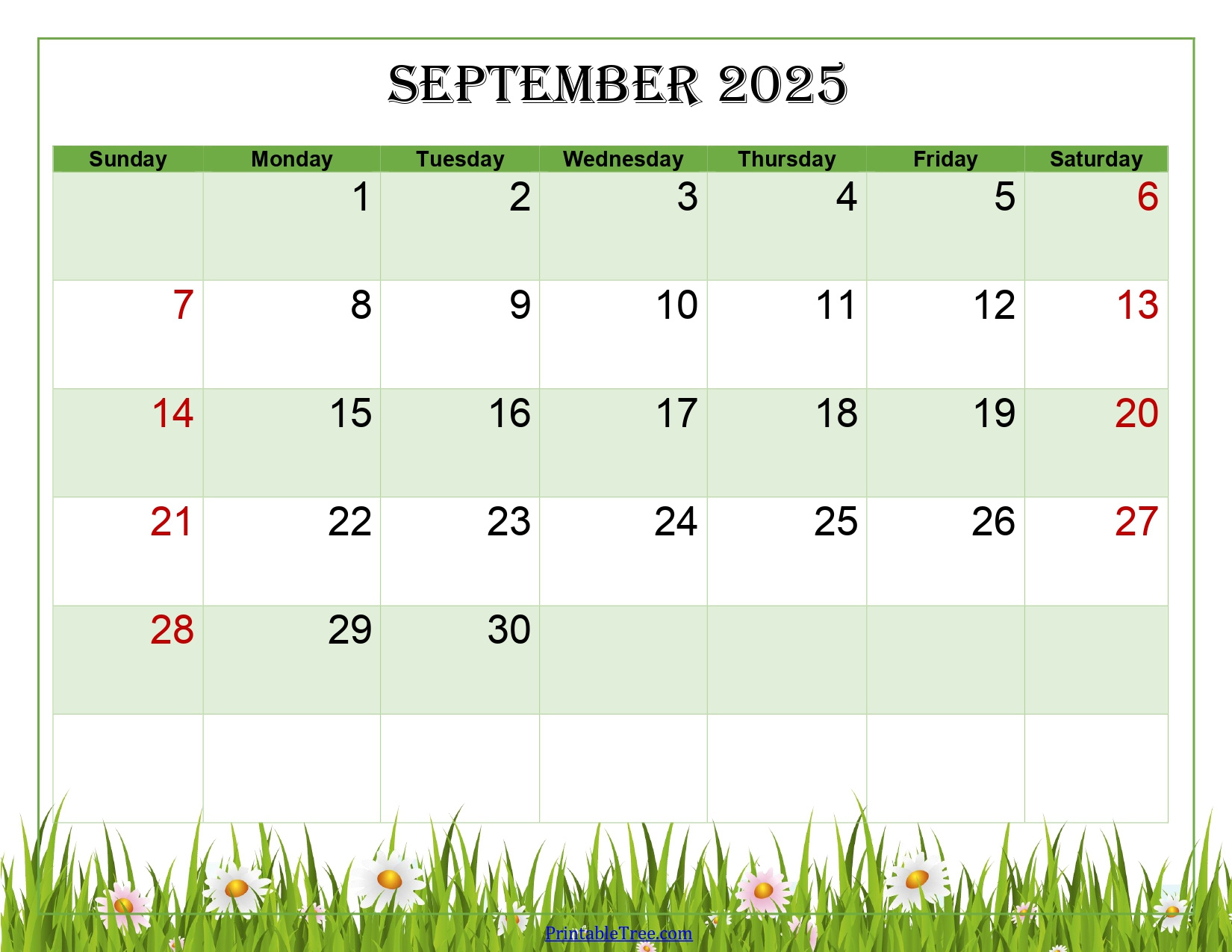 September 2025 Calendar Printable Pdf Template With Holidays pertaining to September 2025 Calendar Green