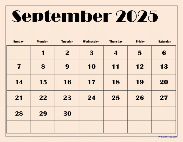 September Schedule 2025 Printable