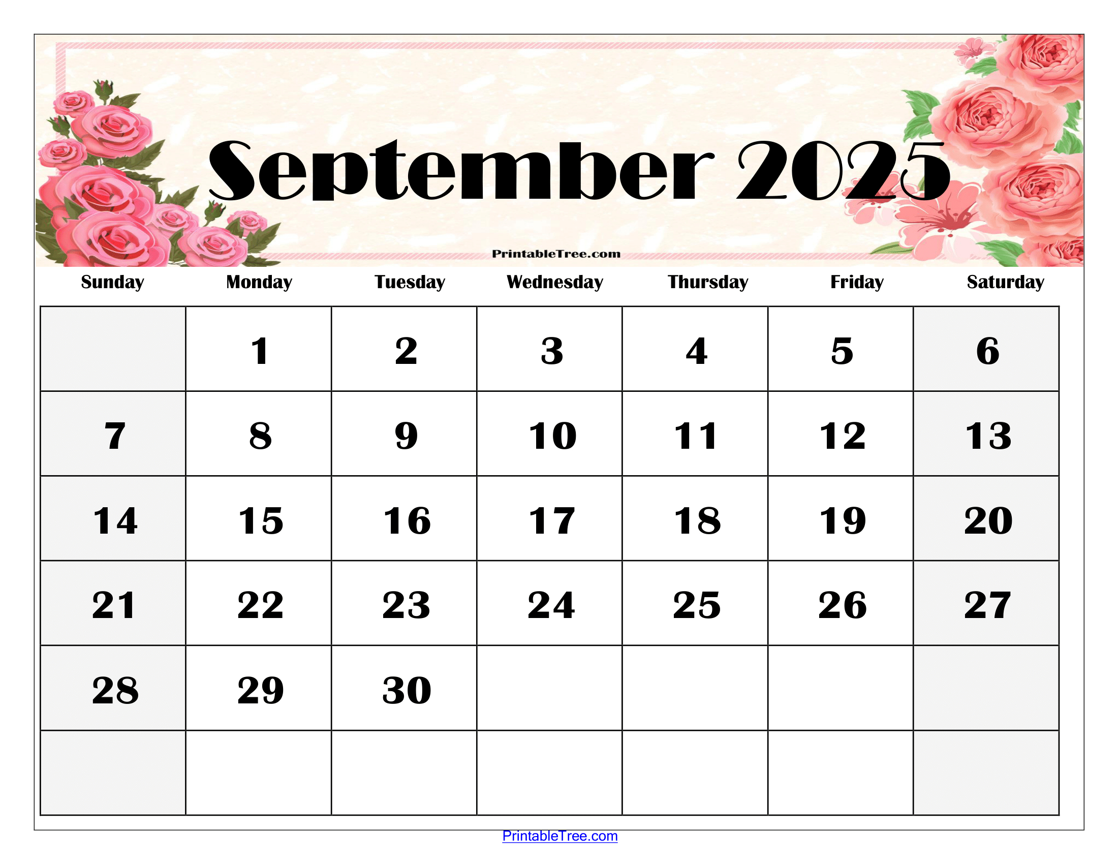 September 2025 Calendar Printable Pdf Template With Holidays with regard to September 2025 Calendar Flowers