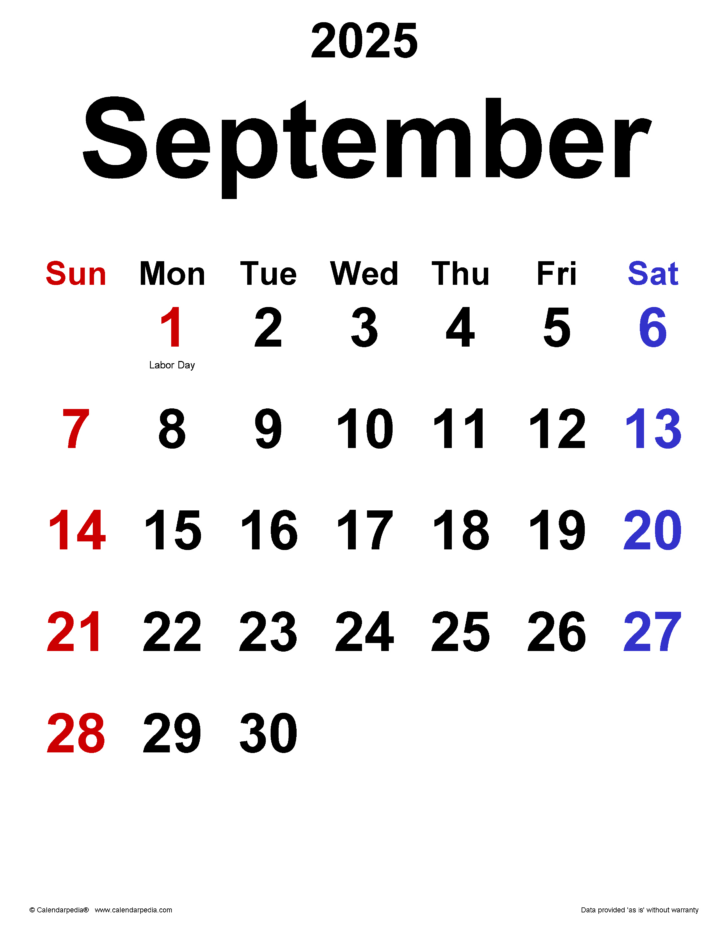 September 2025 Calendar Mini