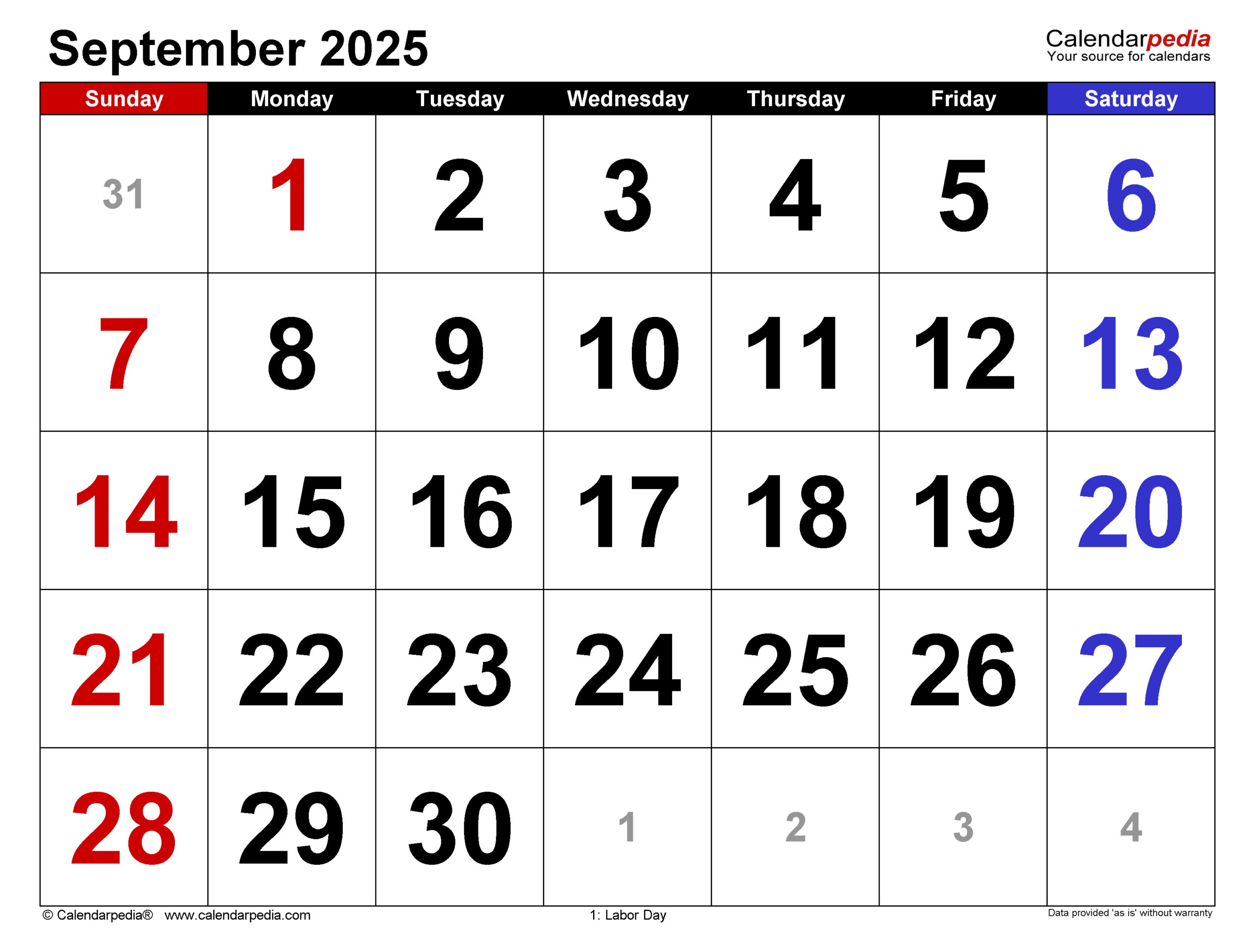 September 2025 Calendar | Templates For Pdf, Excel And Word with regard to September 2025 Calendar Editable